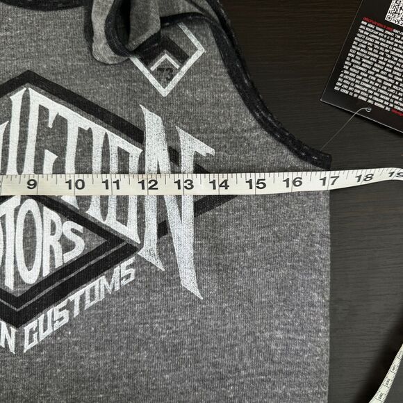Affliction Shirt Mens Small Muscle Tank American Customs Motors Logo Gray Casual - Picture 7 of 9